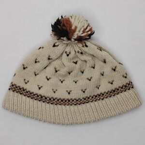 Women's Large Wool Winter Hat Knit PomPom Beanie Fall / Autumn Aesthetic / Core